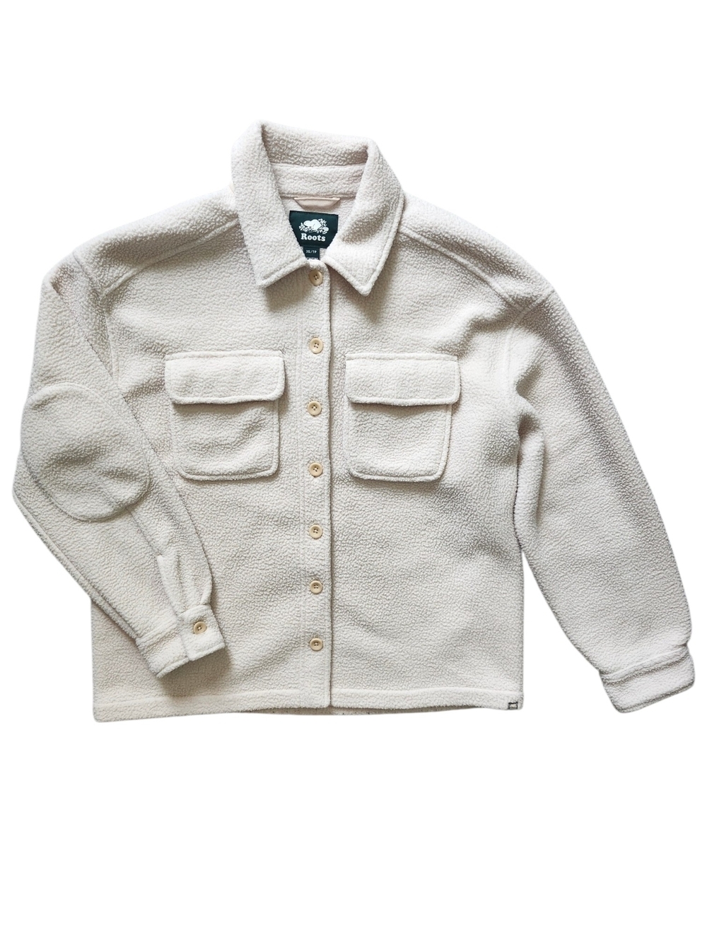 Roots Oversized Sherpa Shirt Jacket Women's Teddy Fleece Overshirt